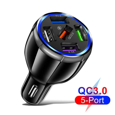 1pcs Fast Charging 5USB 3.1A Multifunctional 12V - 24V Car Charger Quick Adapter Charging QC 3.0 Car Mobile for Cell Phone - Maxx accessoires auto