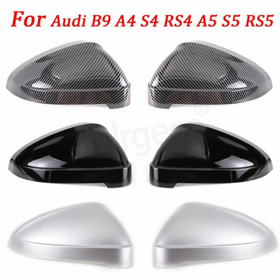 2pcs Matte Chrome Wing Mirror Caps For Audi 2017 A4 A5 B9 allroad Quattro S4 S5 Side Mirror Covers Silver 2018 2019 2020 - 2023 - Maxx accessoires auto