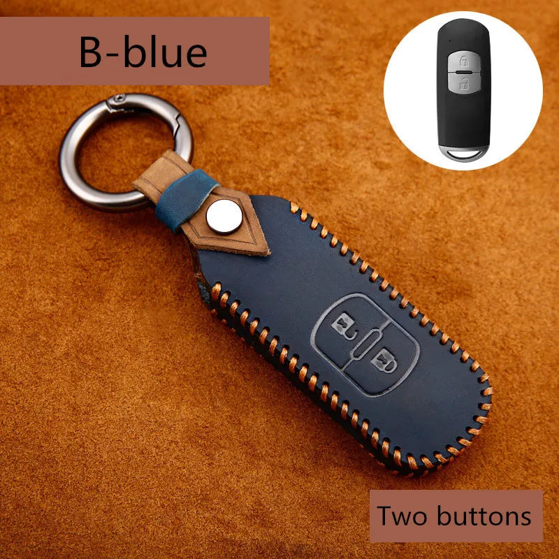 Remote Smart Car Key Case For Mazda 2 CX-5 Axela Atenza CX-7 CX-9 CX-3 CX-4 CX-8 MX5 M2 M3 M5 M6 GT Leather Keychain Cover Bag