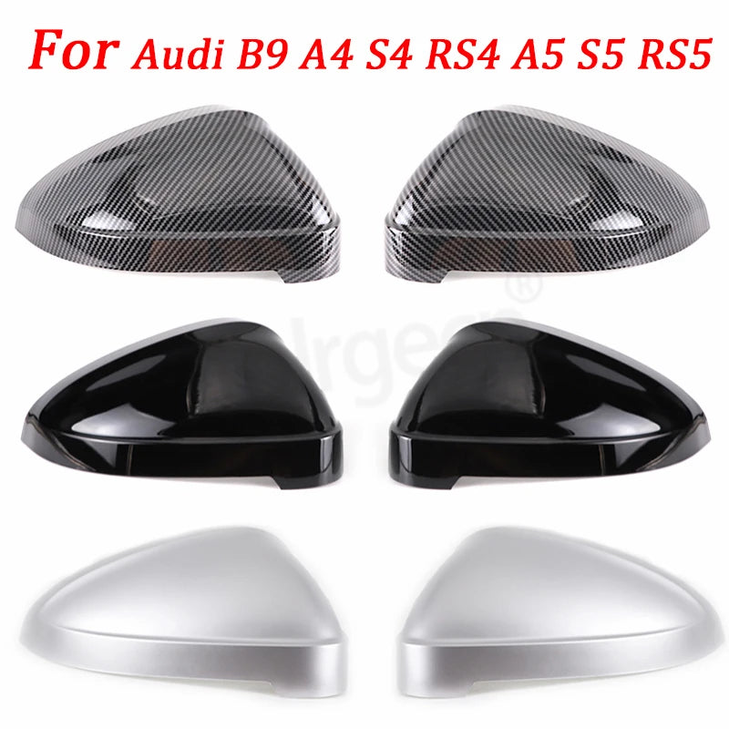 2pcs Matte Chrome Wing Mirror Caps For Audi 2017 A4 A5 B9 allroad Quattro S4 S5 Side Mirror Covers Silver 2018 2019 2020-2023