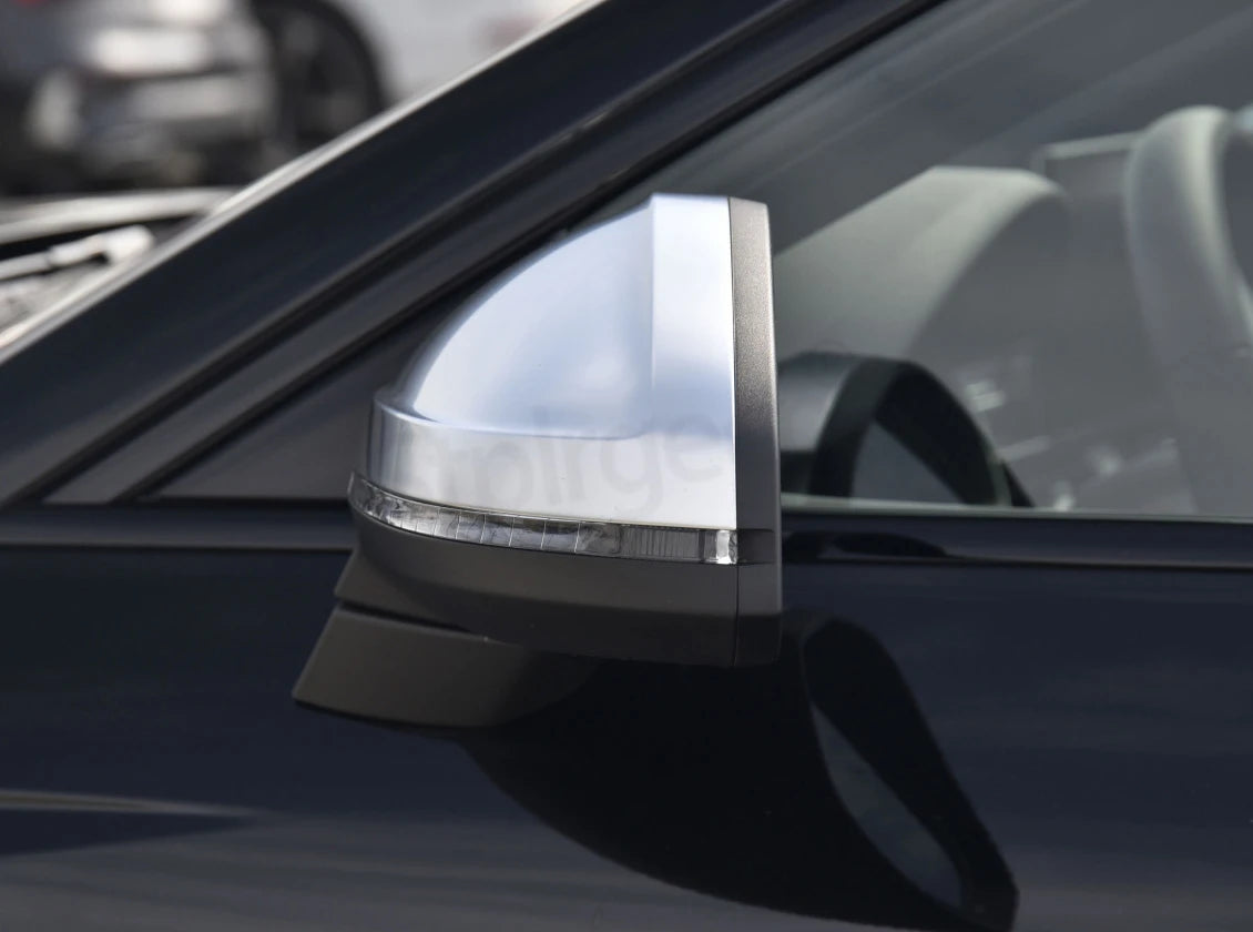 2pcs Matte Chrome Wing Mirror Caps For Audi 2017 A4 A5 B9 allroad Quattro S4 S5 Side Mirror Covers Silver 2018 2019 2020-2023