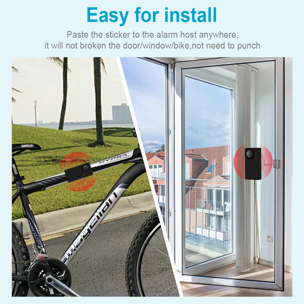Anchtek 110db Loud Alarm Wireless Vibration Alarm with Remote Control Anti-Theft Alarm Motorcycle Bike Vehicle Security Alarm