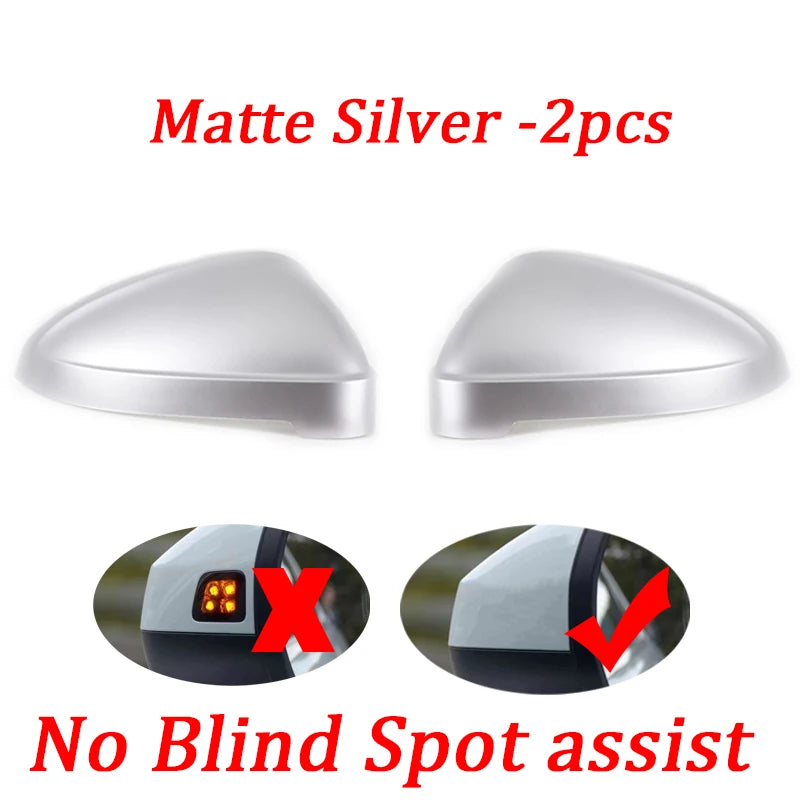 2pcs Matte Chrome Wing Mirror Caps For Audi 2017 A4 A5 B9 allroad Quattro S4 S5 Side Mirror Covers Silver 2018 2019 2020-2023