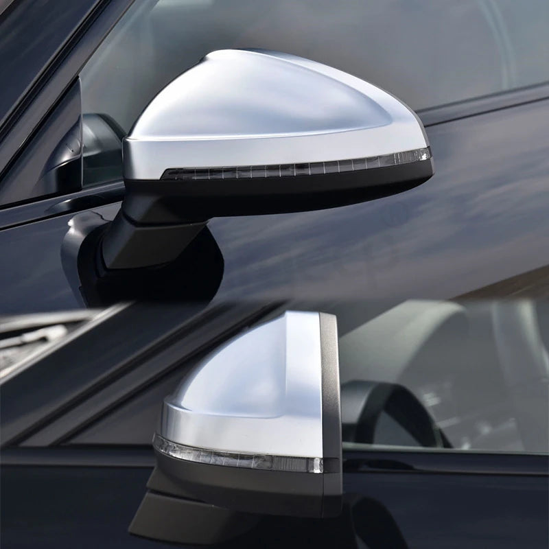 2pcs Matte Chrome Wing Mirror Caps For Audi 2017 A4 A5 B9 allroad Quattro S4 S5 Side Mirror Covers Silver 2018 2019 2020-2023