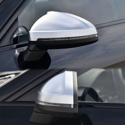2pcs Matte Chrome Wing Mirror Caps For Audi 2017 A4 A5 B9 allroad Quattro S4 S5 Side Mirror Covers Silver 2018 2019 2020-2023