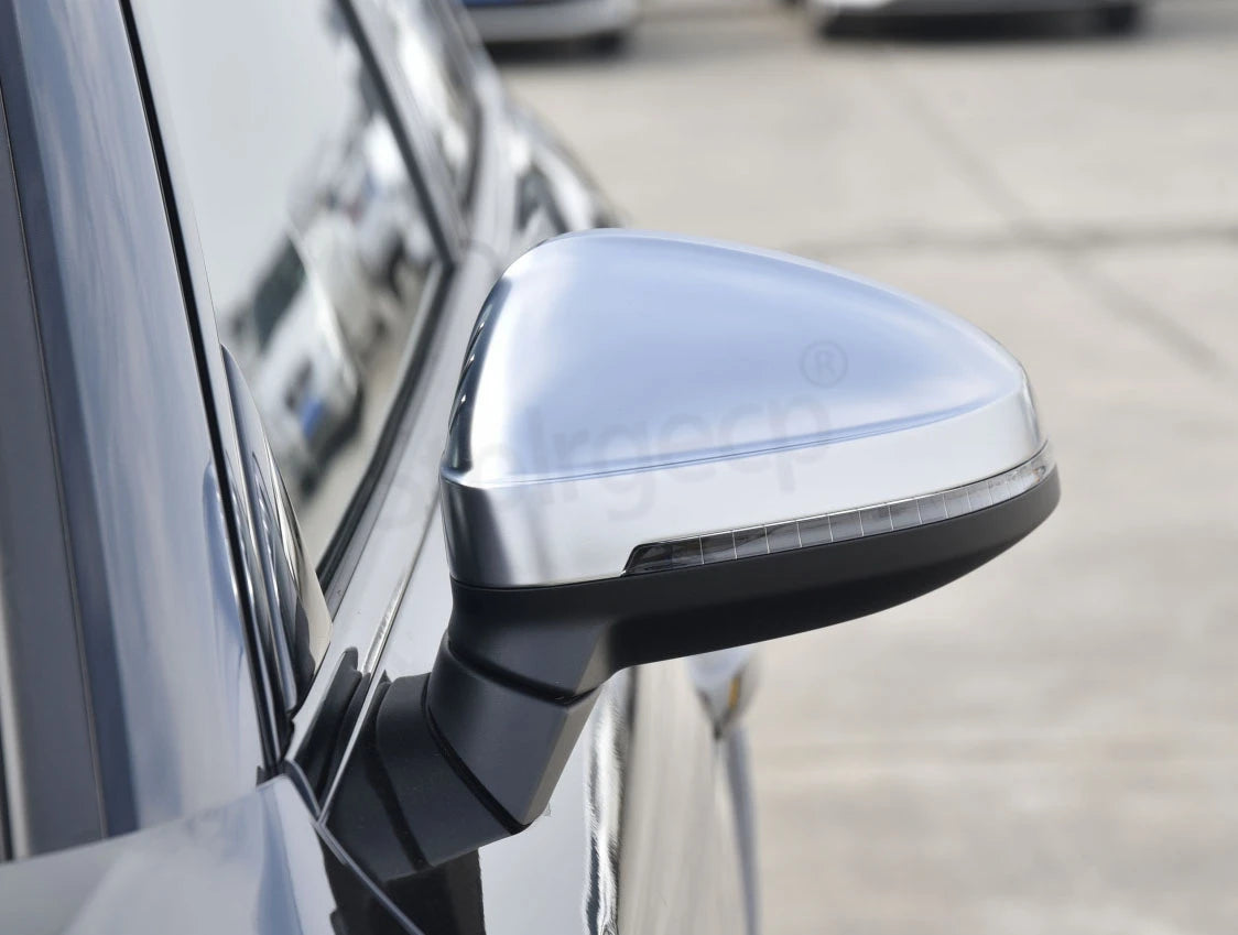 2pcs Matte Chrome Wing Mirror Caps For Audi 2017 A4 A5 B9 allroad Quattro S4 S5 Side Mirror Covers Silver 2018 2019 2020-2023