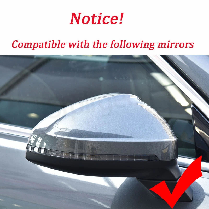 2pcs Matte Chrome Wing Mirror Caps For Audi 2017 A4 A5 B9 allroad Quattro S4 S5 Side Mirror Covers Silver 2018 2019 2020-2023