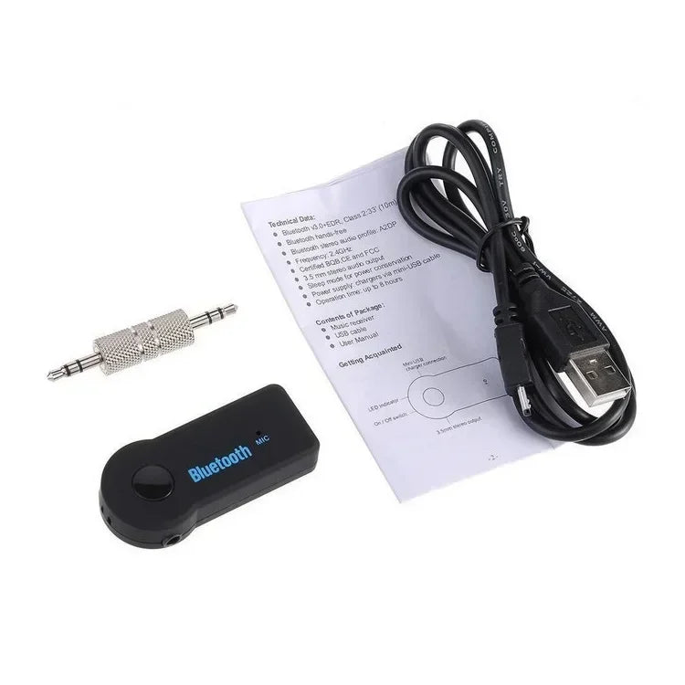 Bluetooth 5.0 Wireless Car Receiver Adapter 3.5mm Audio Bluetooth Pour Voiture MP3 FM Music Transmitter P2 Music Call Adapter