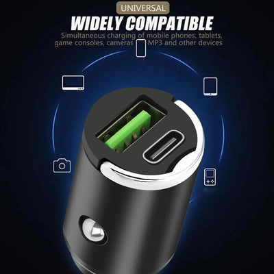 QC3.0 Mini Car Charger Dual USB Ports Quick Charge 3.1A Fast Charing Adapter 12V 24V For iPhone Xiaomi Mobile Phone