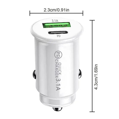 Car Charging Port Adapter AC Double-Port Car Phone Charger 3.1A Small USB Automobile Fast Charging Plug For Outdoor Driving