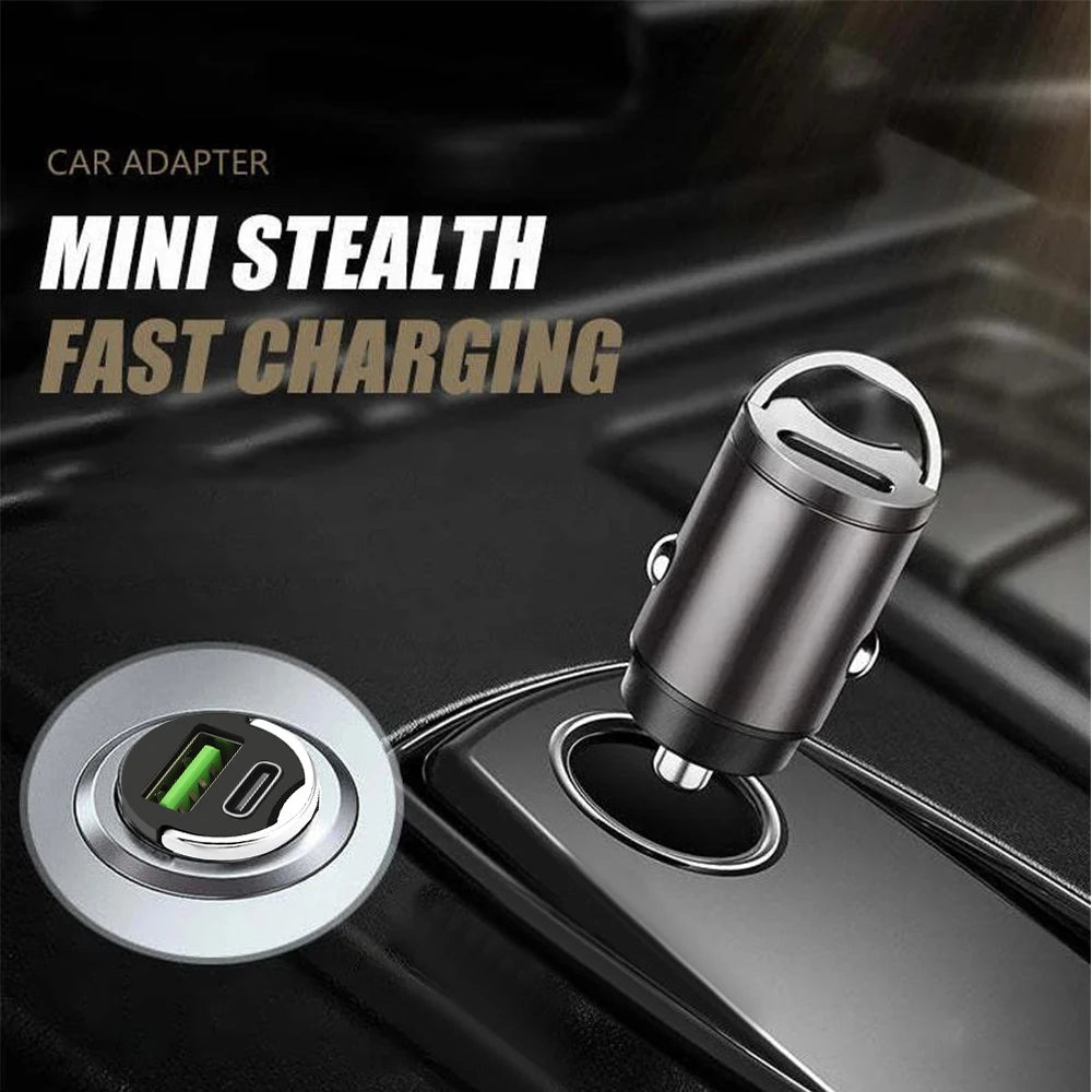QC3.0 Mini Car Charger Dual USB Ports Quick Charge 3.1A Fast Charing Adapter 12V 24V For iPhone Xiaomi Mobile Phone