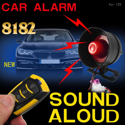 Universal Car Alarm 12V Automobile Protection System Device 7-Levels Sensitivity Vehicle Alarm System with 2 Remote Controllers