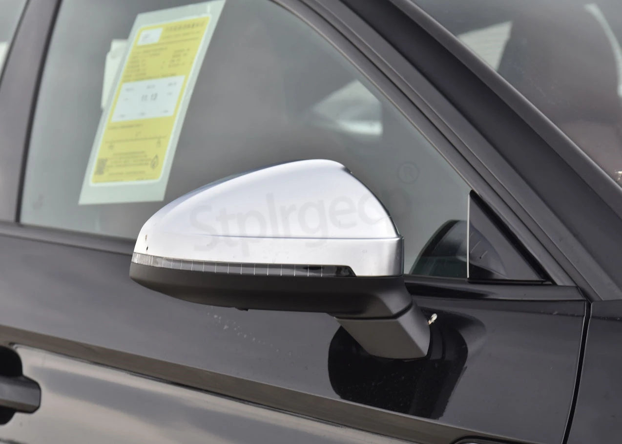 2pcs Matte Chrome Wing Mirror Caps For Audi 2017 A4 A5 B9 allroad Quattro S4 S5 Side Mirror Covers Silver 2018 2019 2020-2023