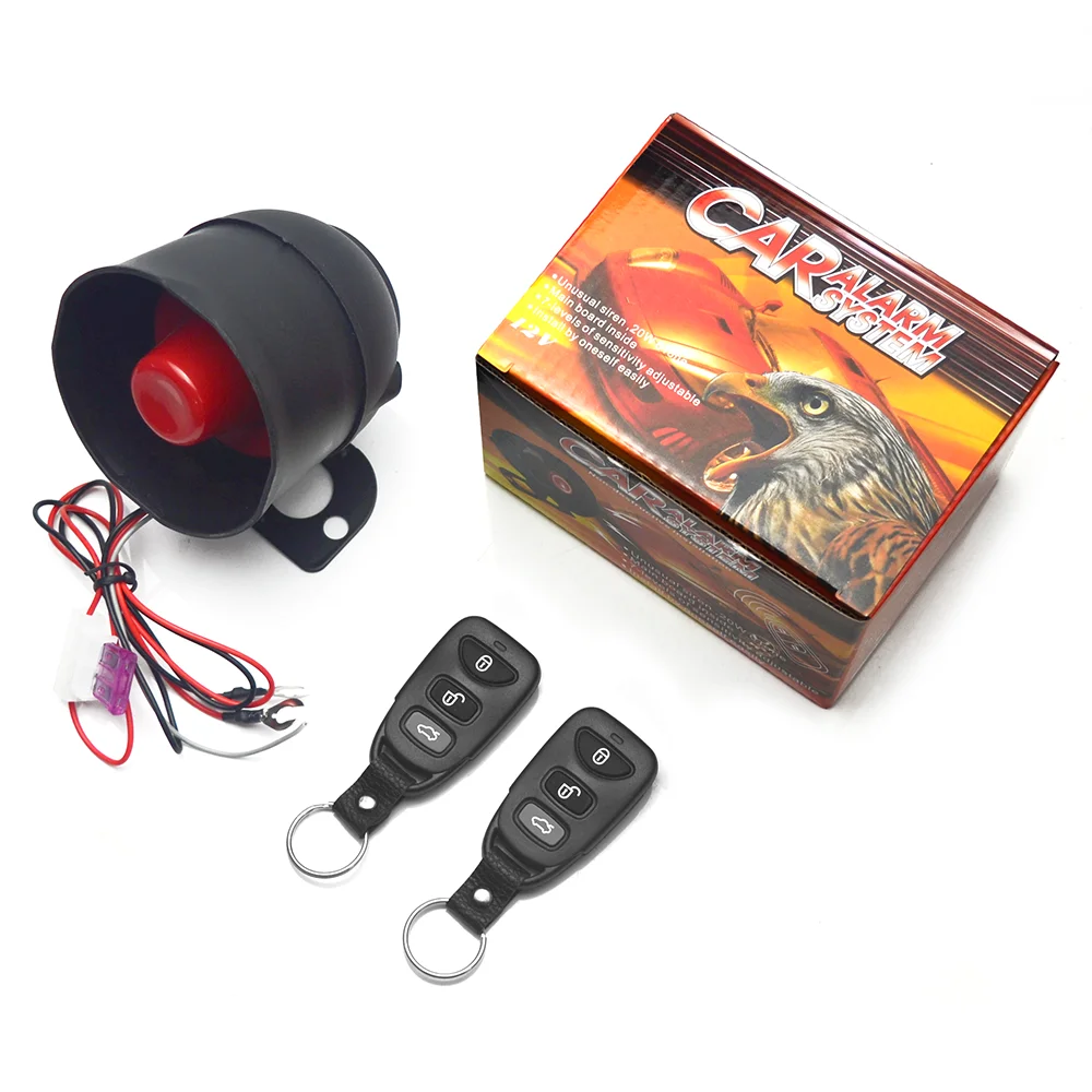 Horn Alarm Portable Universal 12V Vehicle Burglar Alarm Security Protection Auto Car Alarm System 2 Remote Control Auto Burglar