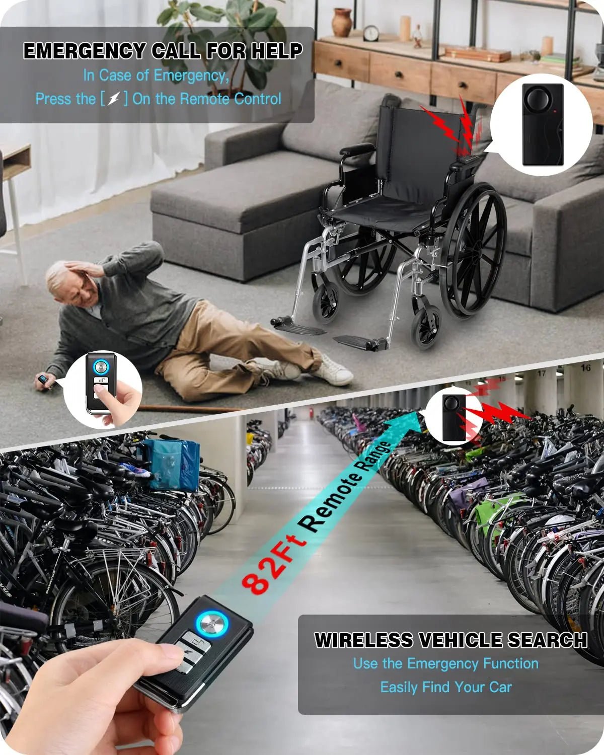 Anchtek 110db Loud Alarm Wireless Vibration Alarm with Remote Control Anti - Theft Alarm Motorcycle Bike Vehicle Security Alarm - Maxx accessoires auto
