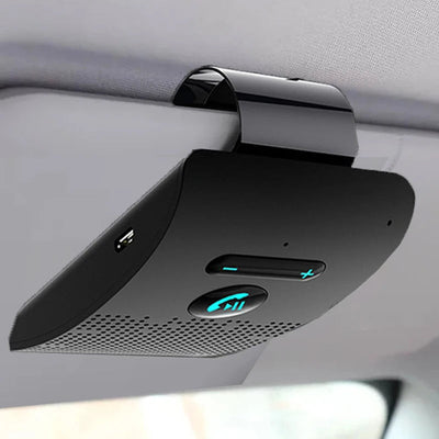 Bluetooth 5.0 Handsfree Car Kit Hifi Speaker 2W Wireless Audio Receiver MP3 Music Player Noise Cancelling Sun Visor Clip - Maxx accessoires auto