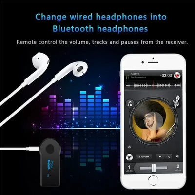 Bluetooth 5.0 Wireless Car Receiver Adapter 3.5mm Audio Bluetooth Pour Voiture MP3 FM Music Transmitter P2 Music Call Adapter - Maxx accessoires auto