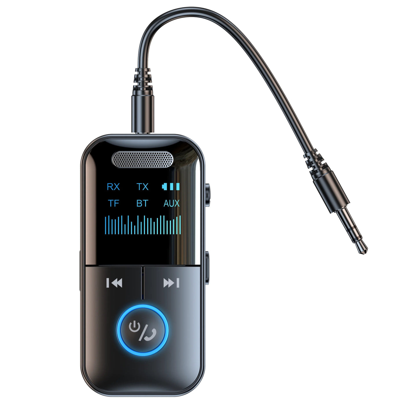 Bluetooth 5.4 Aux Adapter Audio Receiver Transmitter 3.5mm Jack LED Display for Car/Home Stereo/Wired Headphones/Speaker/TV - Maxx accessoires auto