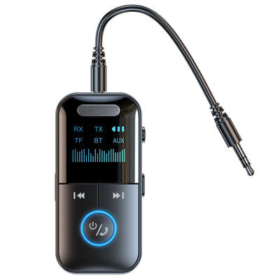 Bluetooth 5.4 Aux Adapter Audio Receiver Transmitter 3.5mm Jack LED Display for Car/Home Stereo/Wired Headphones/Speaker/TV - Maxx accessoires auto