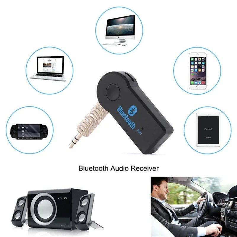 Bluetooth Aux Car Handsfree Kit 3.5mm Wireless Aux To Bluetooth Adaptor Audio Music Receiver Mini MP3 USB BT V3.0 Player New - Maxx accessoires auto