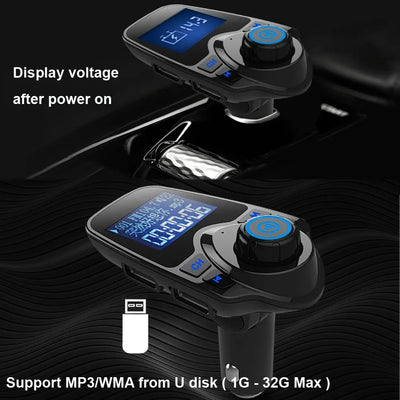 Bluetooth Wireless Car Mp3 Player Handsfree Car Kit FM Transmitter 5V 2.1A Dual USB Car Charger LCD Display Car FM Modulator - Maxx accessoires auto