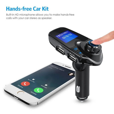 Bluetooth Wireless Car Mp3 Player Handsfree Car Kit FM Transmitter 5V 2.1A Dual USB Car Charger LCD Display Car FM Modulator - Maxx accessoires auto