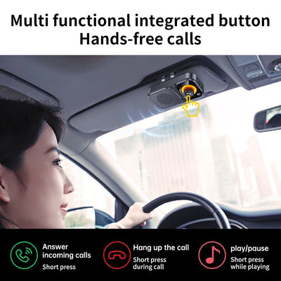 Bluetooth5.4 Car Speaker Handsfree Car Kit Sun Visor Clip Wireless Audio Receiver Noise Cancelling Speakerphone MP3 Music Player - Maxx accessoires auto