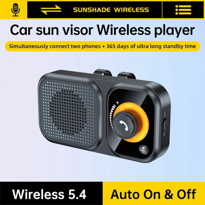 Bluetooth5.4 Car Speaker Handsfree Car Kit Sun Visor Clip Wireless Audio Receiver Noise Cancelling Speakerphone MP3 Music Player - Maxx accessoires auto