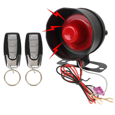 Car Alarm System 12V One Way Vehicle Burglar Alarm Security Protection & 2 Remote Control Universal Car Part Car Accessory M8115 - Maxx accessoires auto