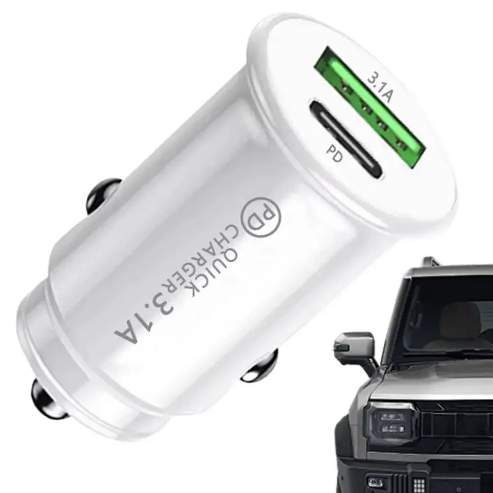 Car Charging Port Adapter AC Double - Port Car Phone Charger 3.1A Small USB Automobile Fast Charging Plug For Outdoor Driving - Maxx accessoires auto