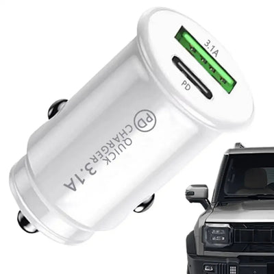 Car Charging Port Adapter AC Double - Port Car Phone Charger 3.1A Small USB Automobile Fast Charging Plug For Outdoor Driving - Maxx accessoires auto