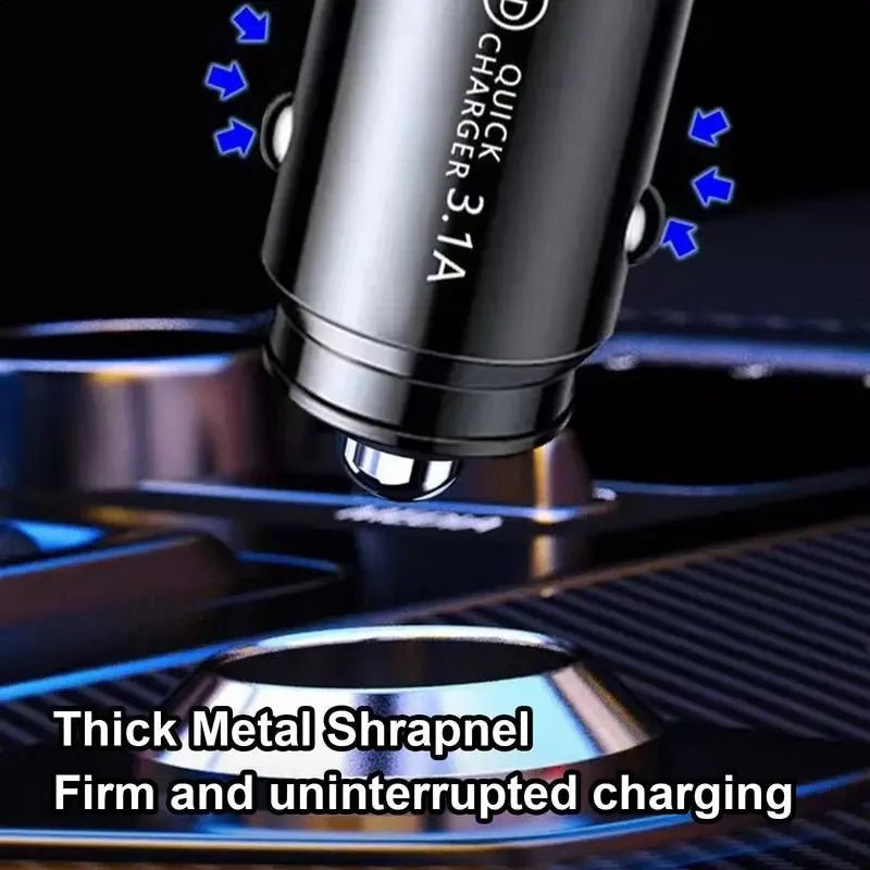 Car Charging Port Adapter AC Double - Port Car Phone Charger 3.1A Small USB Automobile Fast Charging Plug For Outdoor Driving - Maxx accessoires auto