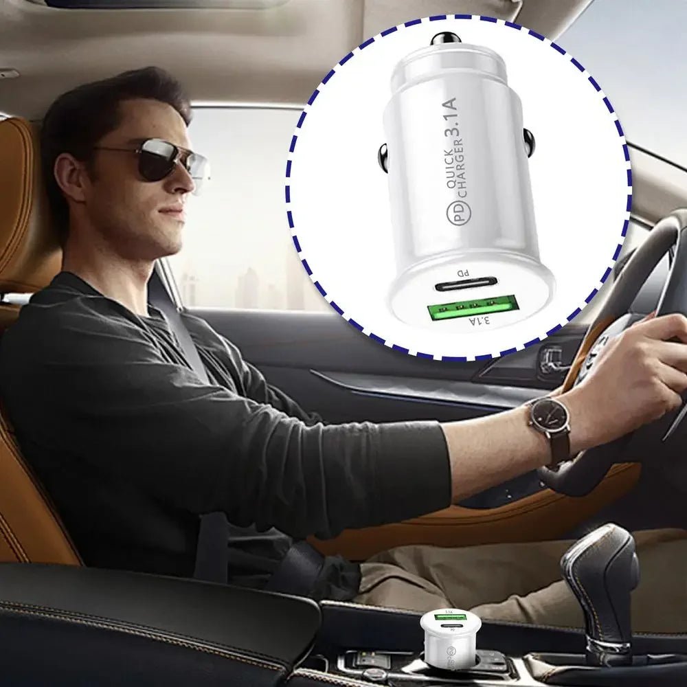 Car Charging Port Adapter AC Double - Port Car Phone Charger 3.1A Small USB Automobile Fast Charging Plug For Outdoor Driving - Maxx accessoires auto
