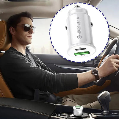 Car Charging Port Adapter AC Double - Port Car Phone Charger 3.1A Small USB Automobile Fast Charging Plug For Outdoor Driving - Maxx accessoires auto