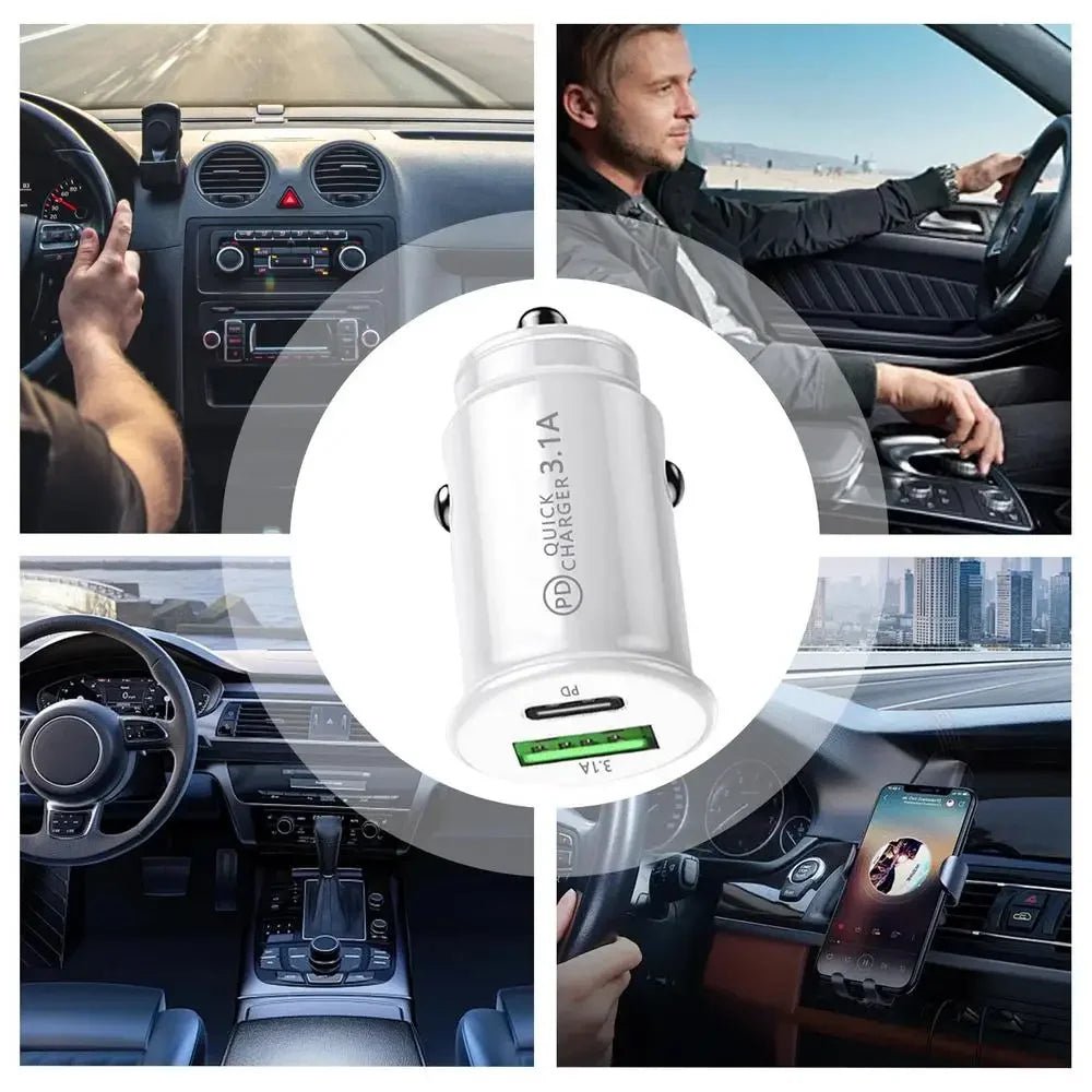 Car Charging Port Adapter AC Double - Port Car Phone Charger 3.1A Small USB Automobile Fast Charging Plug For Outdoor Driving - Maxx accessoires auto