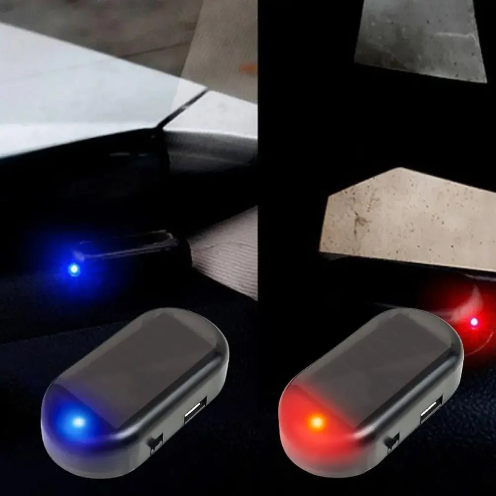 Car Fake Security Light Solar Powered Simulated Dummy Alarm Wireless Warning Anti - Theft Caution Lamp LED Flashing Lights - Maxx accessoires auto