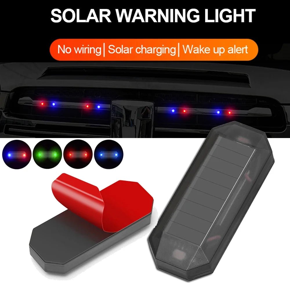 Car Mini LED Solar Power Warning Light Night Security Simulated Alarm Wireless Anti - Theft Caution Lamp Strobe Dummy Alarm Lamp - Maxx accessoires auto