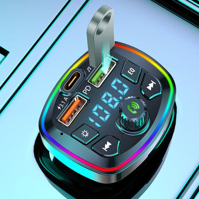 Car MP3 Player Bluetooth 5.0 FM Transmitter Handsfree Car Radio Modulator with Built - in Mic USB Quick Charge Adapter for Car - Maxx accessoires auto