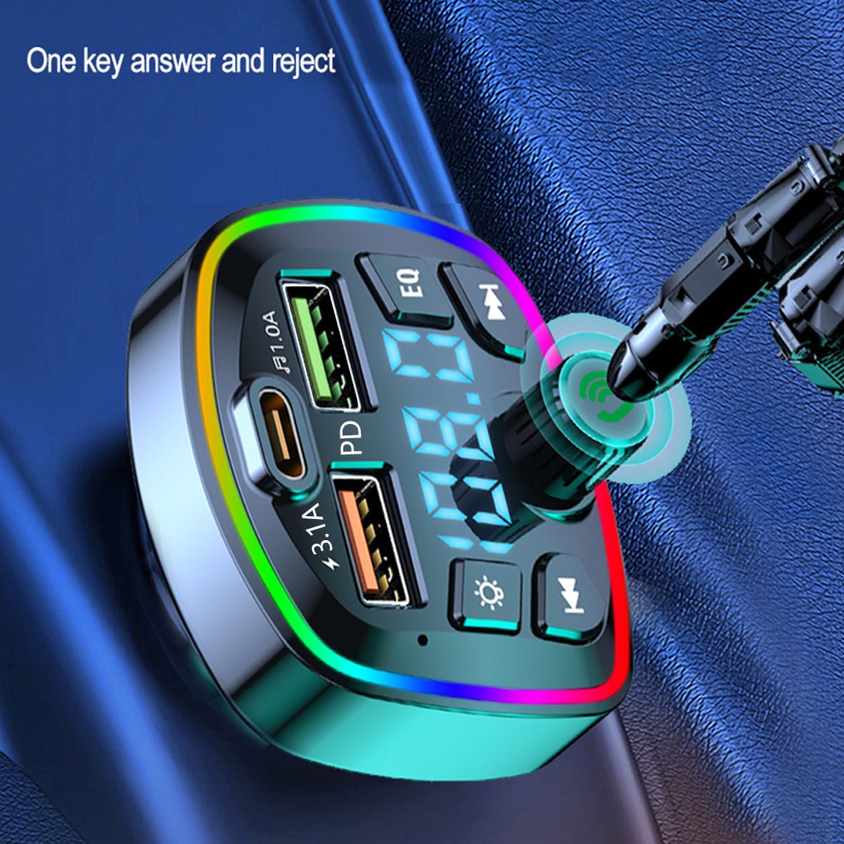 Car MP3 Player Bluetooth 5.0 FM Transmitter Handsfree Car Radio Modulator with Built - in Mic USB Quick Charge Adapter for Car - Maxx accessoires auto