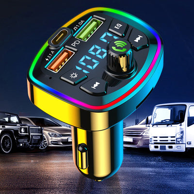 Car MP3 Player Bluetooth 5.0 FM Transmitter Handsfree Car Radio Modulator with Built - in Mic USB Quick Charge Adapter for Car - Maxx accessoires auto