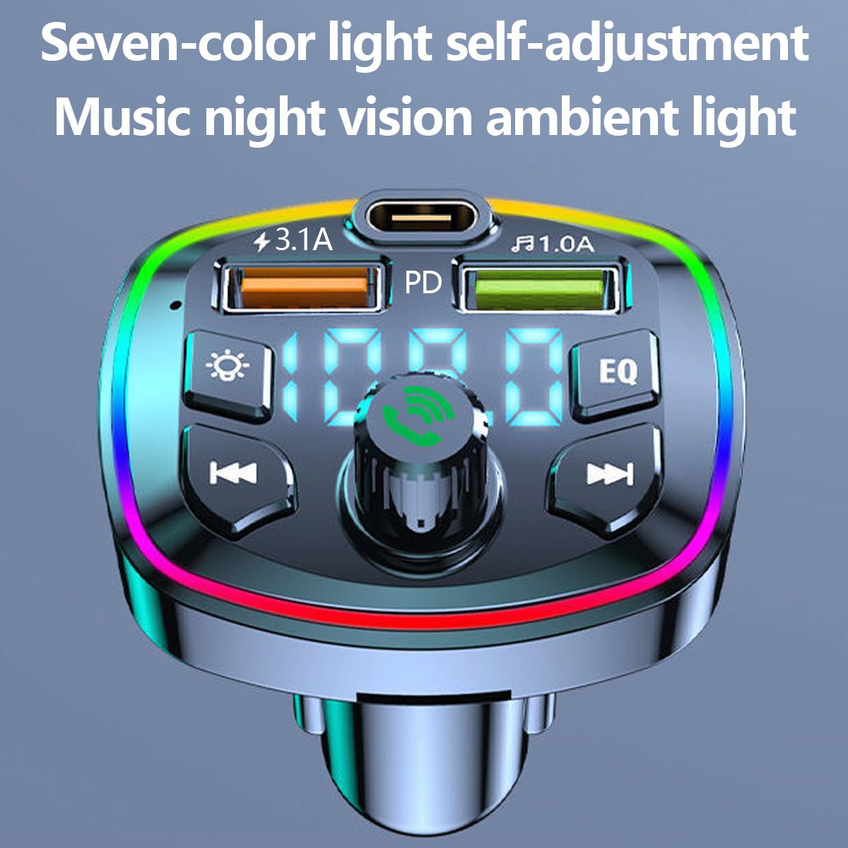 Car MP3 Player Bluetooth 5.0 FM Transmitter Handsfree Car Radio Modulator with Built - in Mic USB Quick Charge Adapter for Car - Maxx accessoires auto