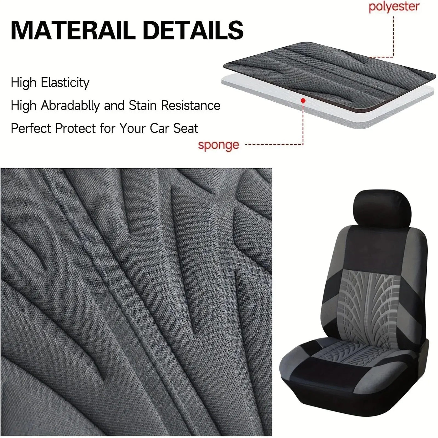 Car Seat Covers Full Set Front Split Rear Bench For Car Universal Cloth SUV Sedan Van Automotive Interior Covers - Maxx accessoires auto