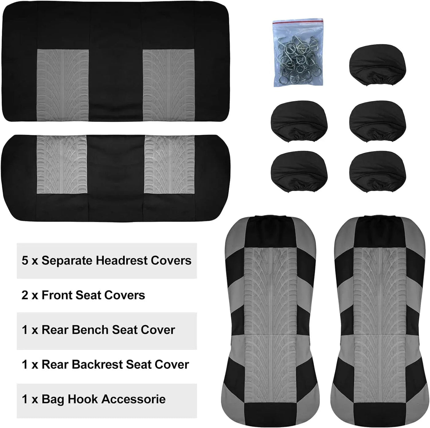 Car Seat Covers Full Set Front Split Rear Bench For Car Universal Cloth SUV Sedan Van Automotive Interior Covers - Maxx accessoires auto