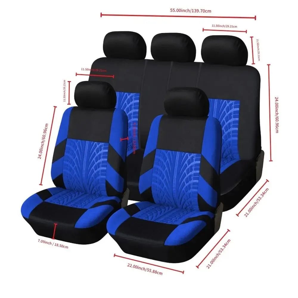 Car Seat Covers Full Set Front Split Rear Bench For Car Universal Cloth SUV Sedan Van Automotive Interior Covers - Maxx accessoires auto