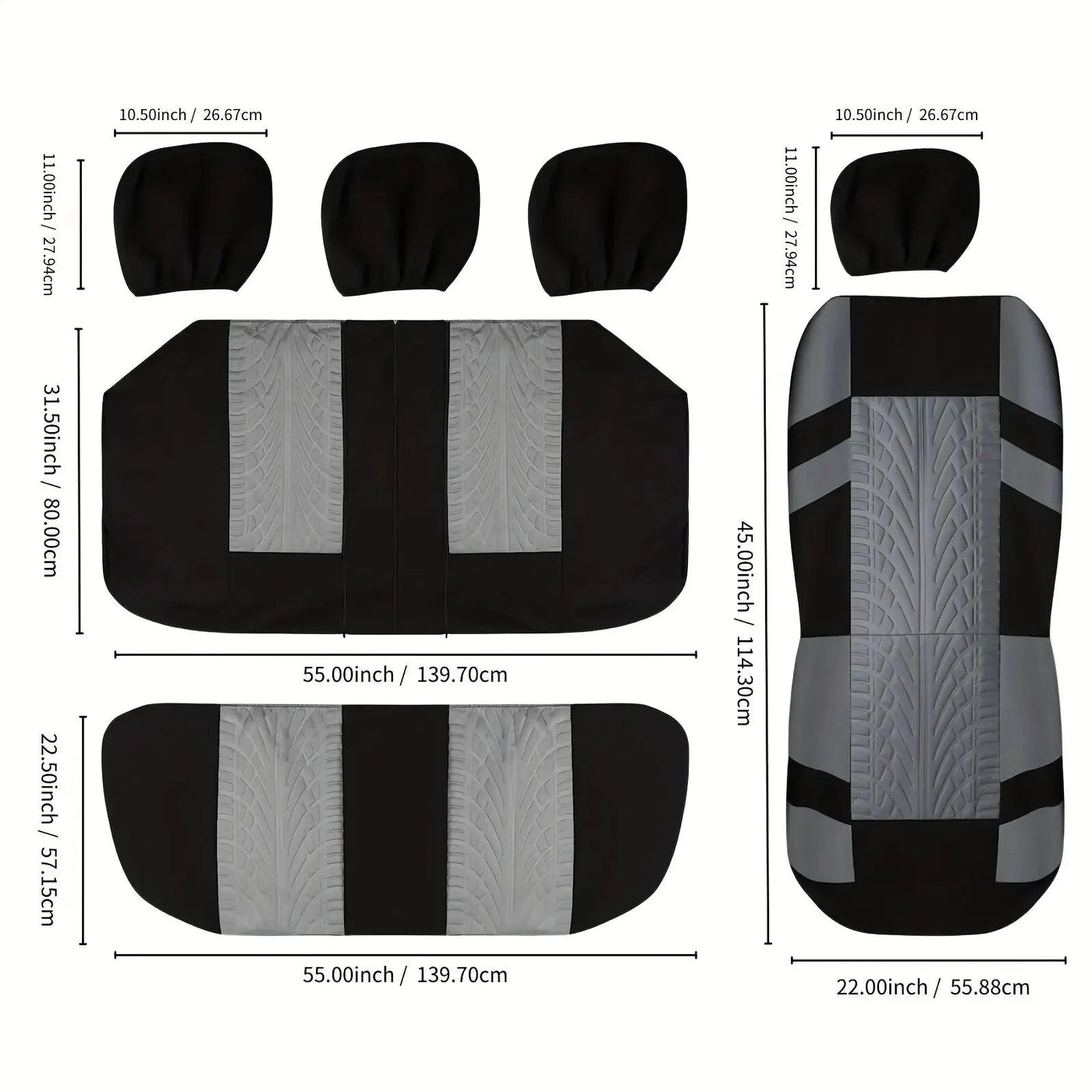 Car Seat Covers Full Set Front Split Rear Bench For Car Universal Cloth SUV Sedan Van Automotive Interior Covers - Maxx accessoires auto