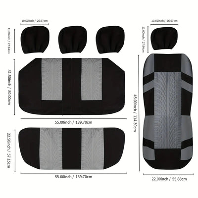 Car Seat Covers Full Set Front Split Rear Bench For Car Universal Cloth SUV Sedan Van Automotive Interior Covers - Maxx accessoires auto