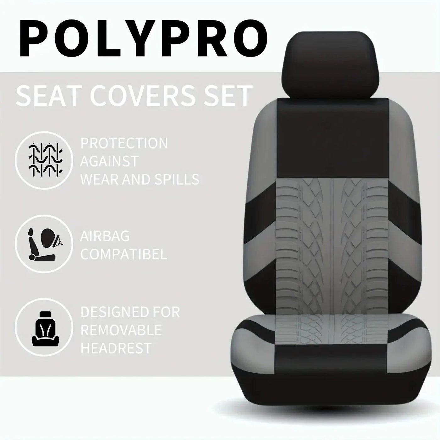 Car Seat Covers Full Set Front Split Rear Bench For Car Universal Cloth SUV Sedan Van Automotive Interior Covers - Maxx accessoires auto