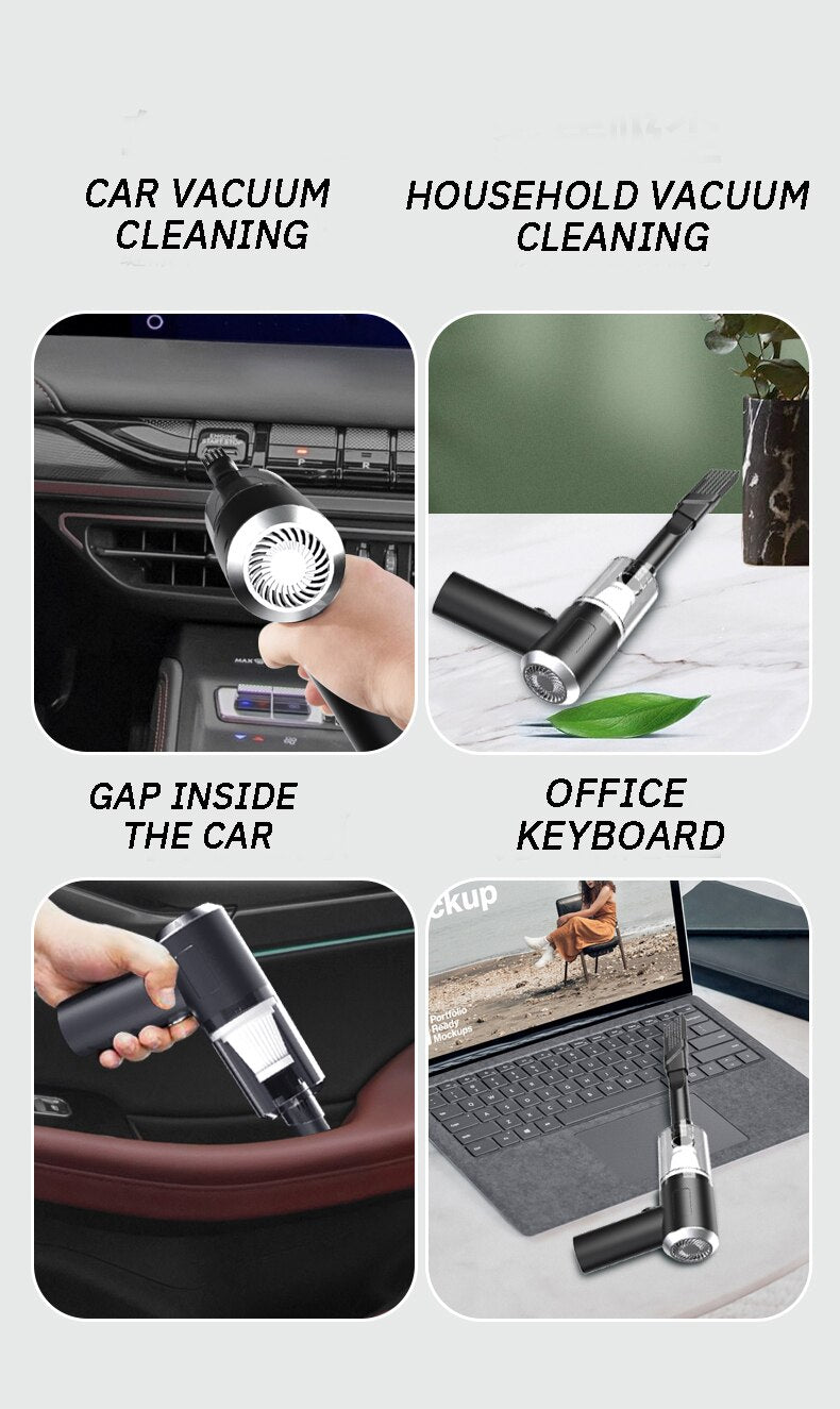 Car Vacuum Cleaner Strong Suction Powerful Mini Cleaning Machines Portable Wireless Handheld Air Blowers Household Appliances - Maxx accessoires auto
