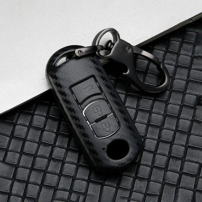 Carbon car key cover key case For Mazda 2 3 6 Axela Atenza CX - 5 CX5 CX - 3 CX - 7 CX8 CX - 9 2016 2017 2018 2/3 Buttons Auto Bag - Maxx accessoires auto