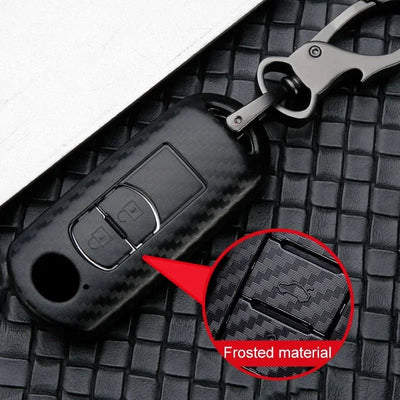 Carbon car key cover key case For Mazda 2 3 6 Axela Atenza CX - 5 CX5 CX - 3 CX - 7 CX8 CX - 9 2016 2017 2018 2/3 Buttons Auto Bag - Maxx accessoires auto